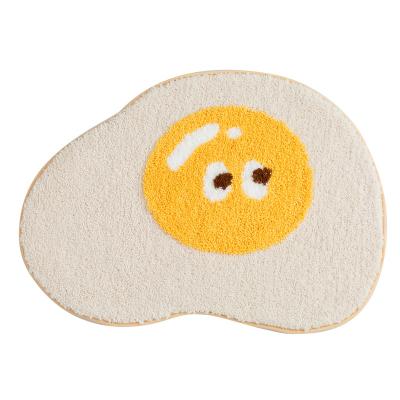 China Wholesale Washable Blanket Bean Egg Shaped Mat Home Decor Non-slip Mat Bathroom Carpet Kitchen INS Cartoon 3D Egg Bath Absorption for sale