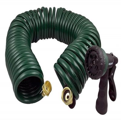 China Instapark Adjustable GHN-06 Heavy Duty EVA Recoil Garden Hose with 7-Pattern Spray Nozzle, Green, 50 Feet for sale