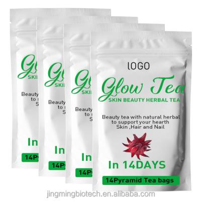 China Low Fat Private Label Customized Beauty Skin Glow Tea with 100% Detox Herbs Herbal Blended Anti Aging Clean Toxins for sale