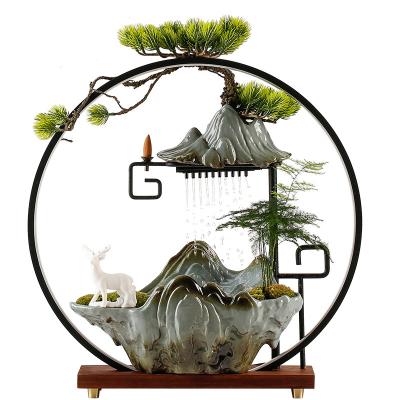 China Electric Incense Censer Chinese Style Water Home Office Ornaments Living Room Porch Housewarming Gift Chinese Desktop Waterfall Lamp for sale