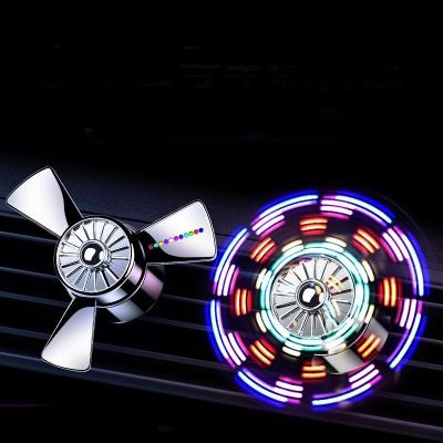 China Air Freshener Car Air Vent Clip Aromatherapy Air Vent Car Interior Decoration Car Used Solid Perfume Pilot Rotate Car Led Colorful Lighting Air Freshener for sale