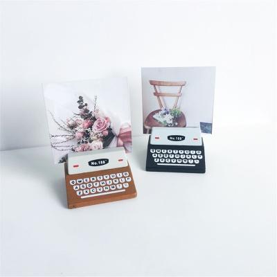 China Miniature Wooden Typewriter Note Clip Opens Retro Creative Home Decoration Valentine's Day Party Ornaments for sale