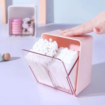 China Modern High Quality Creative Cotton Pad Box European Transparent Plastic Cosmetic Storage Box for sale