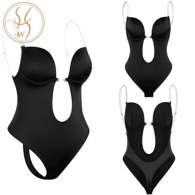 China Good Prices Seamless Breathable Tummy Control Abdomen Lift Backless Body Shaper Thong With Bra For Ladies for sale