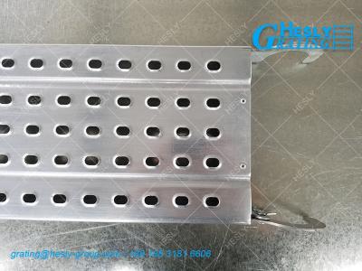 China Scaffolding Perforated Steel Planks with Hook, 1.6mm thick, 300mm width, 4000m Long, HeslyGrating Factory for sale