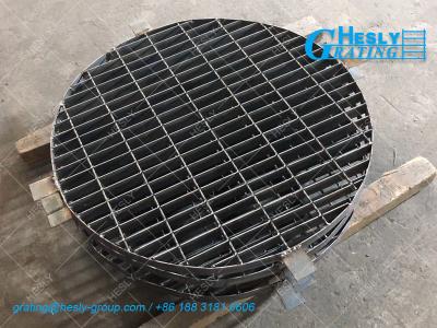 China Welded Bar Grating Trench Cover System | Hot Dipped Galvanized 50μm | Round Shape | Heavy Duty Load Bar | HeslyGrating for sale