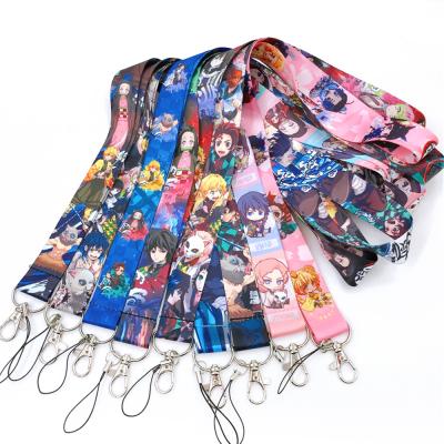 China Polyester Custom Anime Printed Neck Sublimation Nylon Polyester Lanyards With Logo Custom for sale