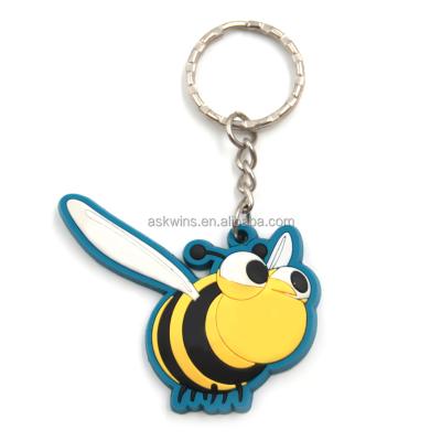 China Promotion Gift High Quality Custom Lovely Bee Shape Soft PVC Rubber Keychain for sale