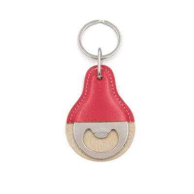 China Viable Wholesale Custom Portable Leather Bottle Opener Keychains for sale