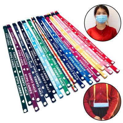 China Adults Masking Lanyard Colorful Custom Woven Polyester Sublimation Cord Length Chain Strap Kids Acrylic Adjustable Face Breakaway Facemask Lanyard for sale