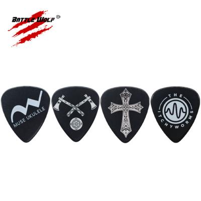 China Custom GUITAR hot sale logo 0.71MM 0.88MM 0.96MM 1.2MM 1.5MM guitar pick tools scratch card for sale