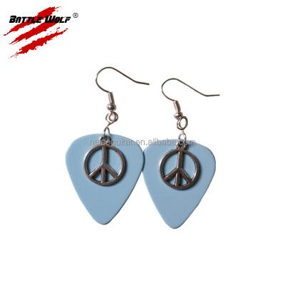 China Custom Shape Punk Picture Printing Guitar Plectrum Fashion Earring for sale