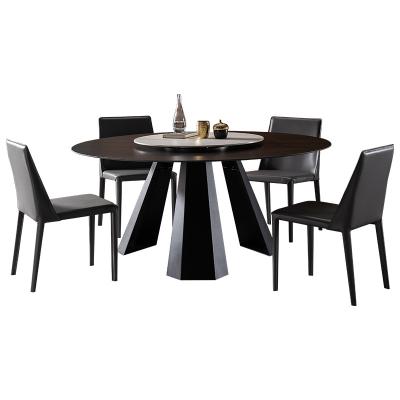 China Modern Nordic Minimalist Living Room Round Table Black Luxury Marble With Dining Table for sale