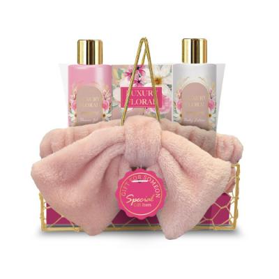 Chine Cadeau de luxe de corps de casier métallique de caisse de fil réglé avec le gel de douche, lotion de corps, sel de Bath, bande principale à vendre