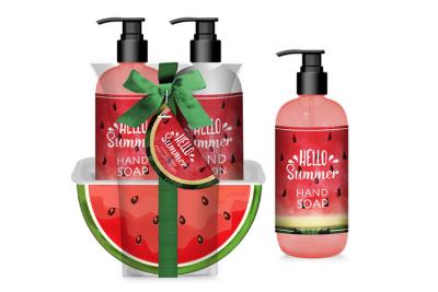 China 2pcs Organic Hand Soap And Lotion Set Watermelon Scent Te koop