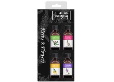 China Document Vakje de Vastgestelde Eucalyptus van de Etherische oliëngift, Rosemary, Kananga-olie, Lavendelgeur 4x15ml Te koop