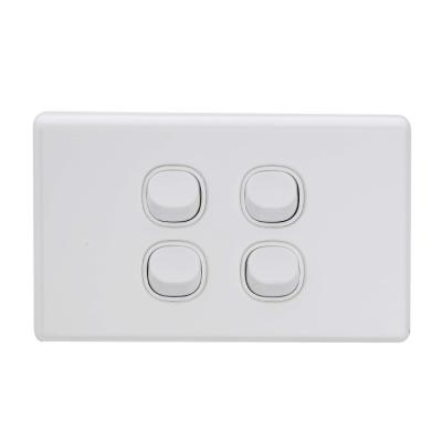 China Customized Logo Brand 4 Strip Residential Australian Standard Electrical Wall Switch Plate for sale