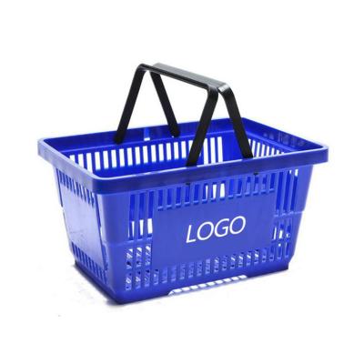 China Eco - Friendly Large Supermarket Multi Size Portable Plastic Shopping Baskets With Handles for sale