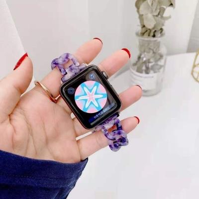 China Luxury Gorgeous Applicable for iwatch123456 Generation Se Resin Strap Small Perfume Smart Sports Women Denim Chain in 38/40/42/44mm for sale