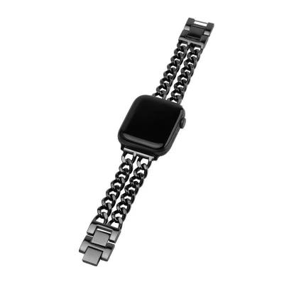 China Luxury Gorgeous suitable iwatch6/5/SE/4 watch 3/2/1 small fragrance chain strap 40/42mm denim metal to double in 38/40/42/44mm for sale