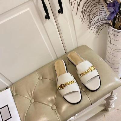 China CUSHIONING 2021 outer wear fashion news flat-bottomed tide sandals Baotou women's half slippers women's shoes sandals flat-bottomed tide for sale