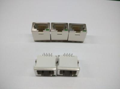 China White RJ45 Female Jack 8P8C Single Port Sinking With LED Shield for sale