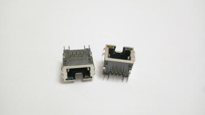 China Vorsprung 8P8C herauf 1 x 1 Hafen-Zurückhaltung RJ45 Jack mit abgeschirmt und LED Y/G zu verkaufen