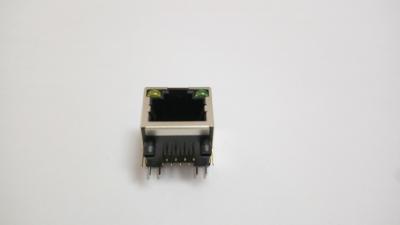 China 1x1 Port RJ45 Female Connector , Network Jack , Side Enter RJ45 With LED Jack for sale