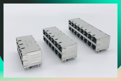 Chine Protégez le connecteur multi de port, 2X8 connecteur du port RJ45 avec 1000 la base - étiquette de Magnetics intégrée par T haut/bas à vendre