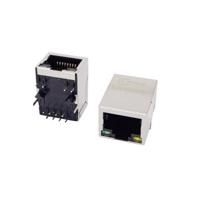 China Metal Shielded Magnetic Megabit POE RJ45 Connector for sale