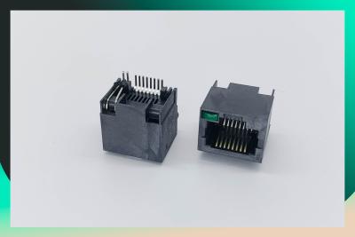 中国 黒いPBT PA6T FTP RJ45のイーサネット コネクター保護されるなしの90度 販売のため