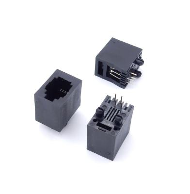 China Conector hembra superior plástico de la vertical 4P4C RJ11 de la entrada 5224 para el teléfono en venta