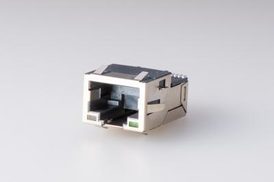 Chine profil bas simple du port SMD de 21.6MM RJ45 Jack avec le transformateur 10/100/1000 et la LED à vendre