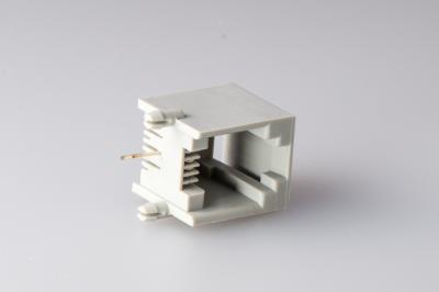 China Plastic RJ11 RJ45 Jack 90 Degree Female Connector  6P2C Single Port Phone Jack for sale