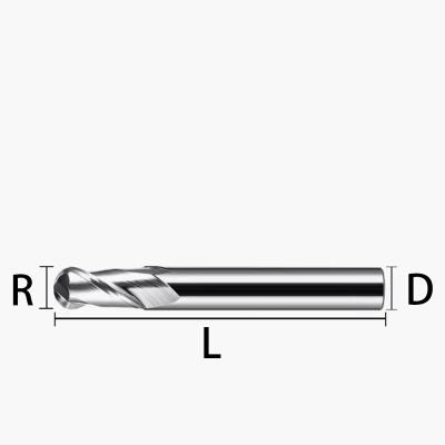 China CNC Milling Machining Manufacturer High Quality R2.5*5D*50L*2T 2 Flute Solid Carbide Spiral Ball Nose Metal End Milling Cutter for sale