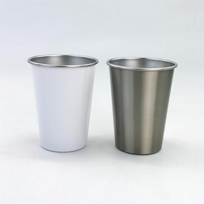 China 300ml Cone-Shape Beer Mug Stainless Steel Stocked Coffee Mug For Transfer Printing for sale