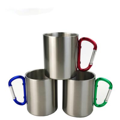 China Stocked Customized Stainless Steel Travel Mug For Heat Transfer With Handle for sale