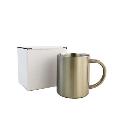 China 300ml Sublimation Stainless Steel Stocked Coffee Mug With Handle for sale