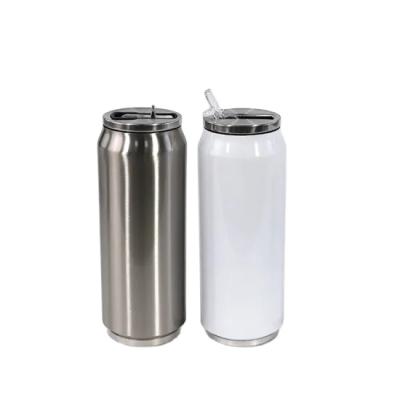 China 500ml Sublimation Double Wall Vacuum Stocked Cola Can Shaped Water Bottle for sale