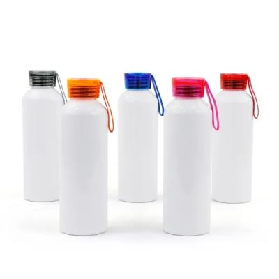 China Unisex Sublimation 750ml Blank Color Transparent Round Lid Aluminum Water Bottle for sale