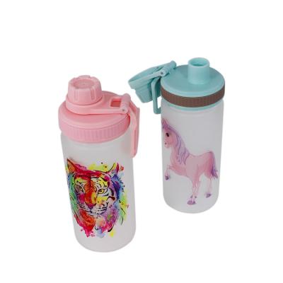 China Stocked Glass Water Bottle 450ml Matt Sublimation Blank Classic Customize Unisex for sale