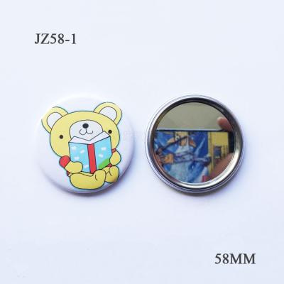 China High Quality Round Metal Mirror Badge 58mm Tin Button Badge Blanks For Lapel Pins for sale