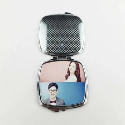 China Pocket Mirror Blank Square DIY Sublimation Makeup Mirror Pocket Mirror For Heat Transfer Printing for sale