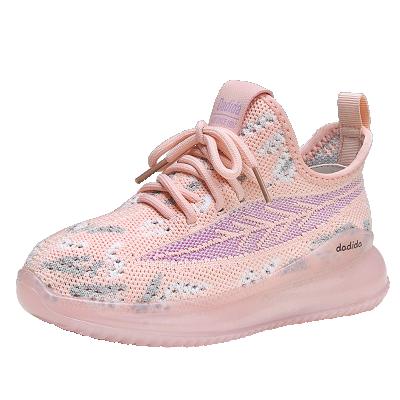 China Original Clear Super Soles Round Running Shoes TPU High Quality Kids Knitted Boys Girls Running Shoes for sale