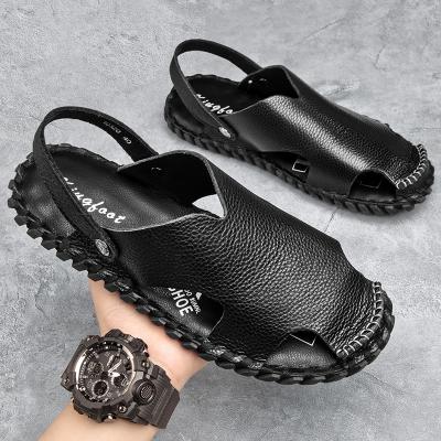 China CUSHIONING 2021New Arrival Hand Sewn Casual Sandals Leather Beach Shoes for sale