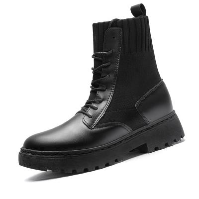 China New thick-soled winter high top autumn waterproof women's leather boots plus women's boots snow boots spring and autumn shoes for sale