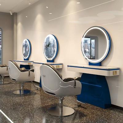 China Fashionable hair salon mirrors new station salon mirrors with round table mirror QZ-77BX for sale