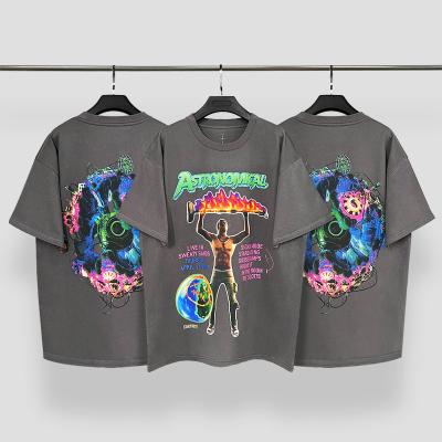 China Streetwear Travis Scott 2pac Playboi O-Neck Wholesale Casual Cotton Men's Wholesale 100% Vintage Hip Hop Breathable T-Shirt for sale