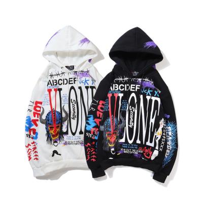 China Spring And Autumn New Style Couples Hip Hop Graffiti Casual Plus Velvet Hooded Men'S Breathable Breathable Hoodie for sale