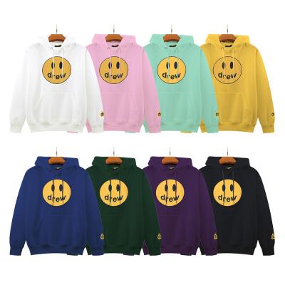 China Autumn/Winter Breathable Mint Green Smile Face Printed Cotton Fabric 2021 Fashion High Quality Uniex Colorblock Breathable Hoodie for sale